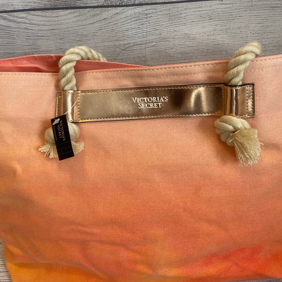 Orange Victoria Secret Bag Tote Canvas - Picture 6 of 10